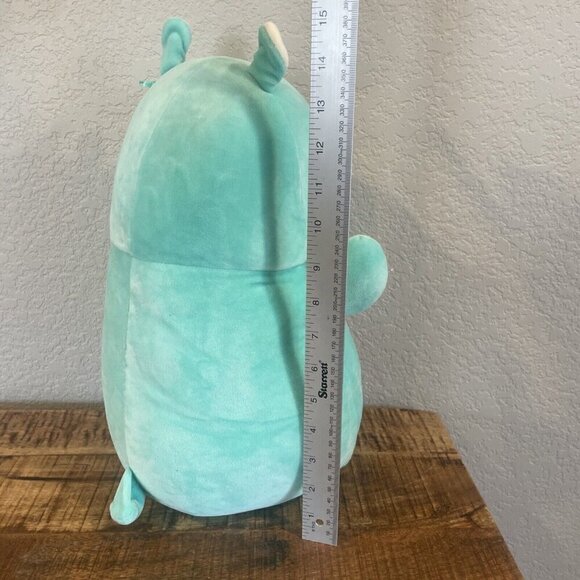 Squishmallows Hugmees Pierre the Bright Teal Blue Easter Alpaca 14inch 2019 - Picture 7 of 9